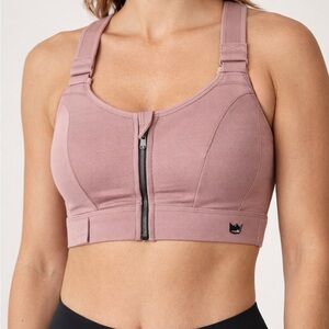 SHEFIT Mauve Zip Front Adjustable Sports Bra